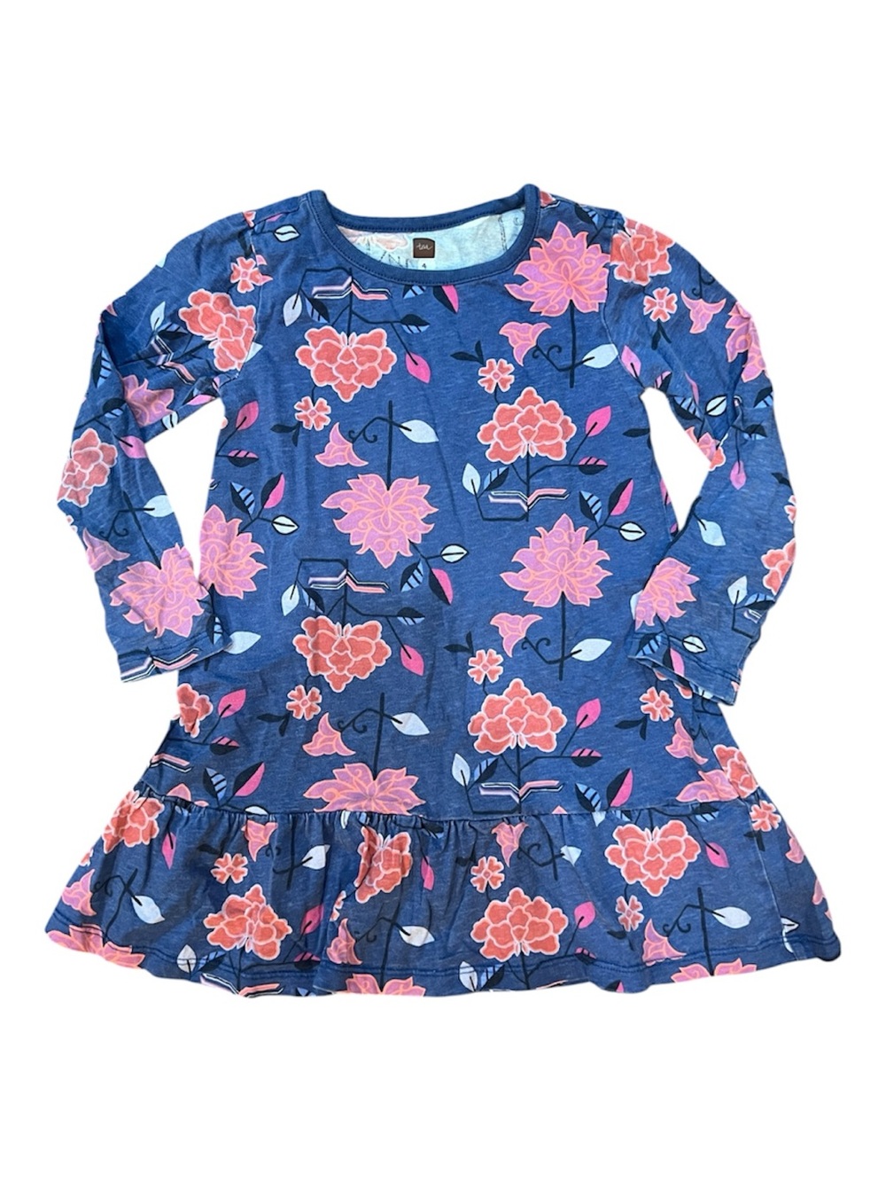 Tea Blue and Pink Floral Dress Size 4